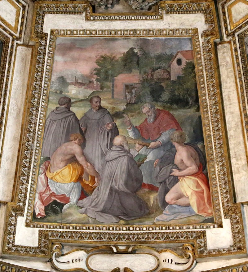 223-Storie di san Girolamo-san girolamo coi discepoli-1577-3-Cappella Gaddi in Santa Maria Novella